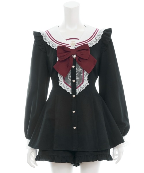 セール】レースヨークセーラーカラーセットアップ（セットアップ