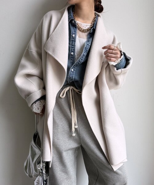 DouDou（ドゥドゥ）の「ハンドメイドミドル丈コート（その他アウター