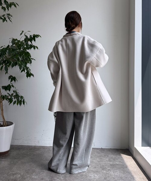 DouDou（ドゥドゥ）の「ハンドメイドミドル丈コート（その他アウター・レディース・グレイッシュベージュ/ピンク/オフホワイト/ブラック・FREE）」の16枚目の写真