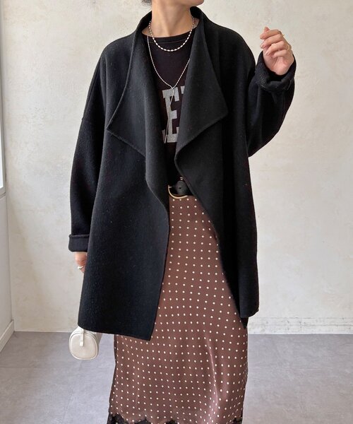 DouDou(ドゥドゥ)の「ハンドメイドミドル丈コート(その他アウター・レディース・グレイッシュベージュ/ピンク/オフホワイト/ブラック・FREE)」の16枚目の写真