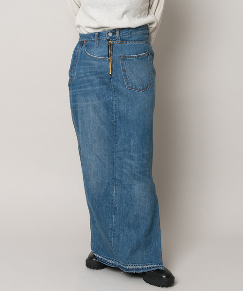 Bonum(ボナム)の「リメイクスリットターンドスカート(デニムスカート・レディース・ネイビー/コバルトブルー・26/30/28)」の2枚目の写真