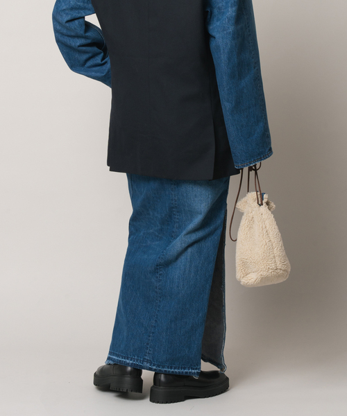 Bonum(ボナム)の「リメイクスリットターンドスカート(デニムスカート・レディース・ネイビー/コバルトブルー・26/30/28)」の8枚目の写真