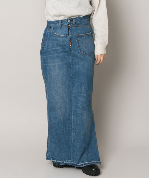 Bonum(ボナム)の「リメイクスリットターンドスカート(デニムスカート・レディース・ネイビー/コバルトブルー・26/30/28)」の11枚目の写真