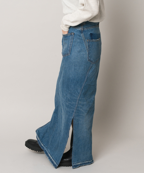 Bonum(ボナム)の「リメイクスリットターンドスカート(デニムスカート・レディース・ネイビー/コバルトブルー・26/30/28)」の14枚目の写真