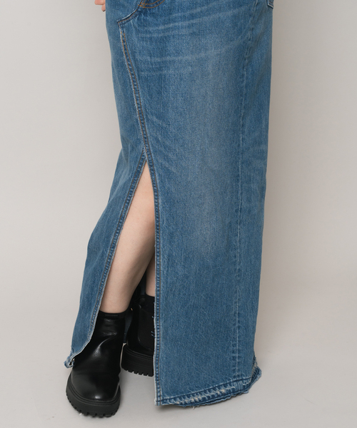 Bonum(ボナム)の「リメイクスリットターンドスカート(デニムスカート・レディース・ネイビー/コバルトブルー・26/30/28)」の15枚目の写真