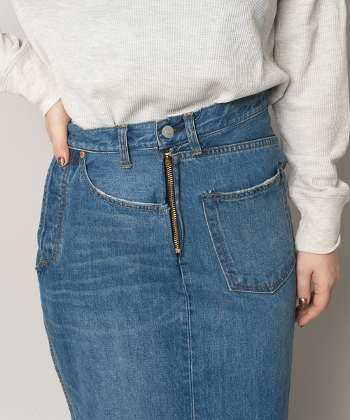 Bonum(ボナム)の「リメイクスリットターンドスカート(デニムスカート・レディース・ネイビー/コバルトブルー・26/30/28)」の16枚目の写真