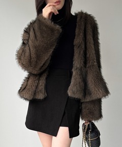 セール】POMPOM FAUX ファージャケット(その他アウター セール】POMPOM FAUX ファージャケット(その他アウター