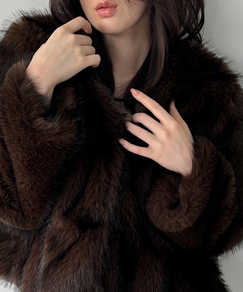 セール】ペプラムフェイクファーショートコート（その他アウター