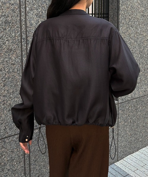 &g'aime（アンジェム）の「【&g'aime】シャーリングシアーシャツ　Shirred Sheer Shirt（シャツ/ブラウス・レディース・ライトグリーン/ブラック/ライトグレー・FREE）」の19枚目の写真