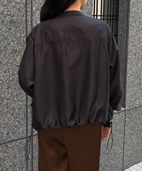 &g'aime（アンジェム）の「【&g'aime】シャーリングシアーシャツ　Shirred Sheer Shirt（シャツ/ブラウス・レディース・ライトグリーン/ブラック/ライトグレー・FREE）」の20枚目の写真