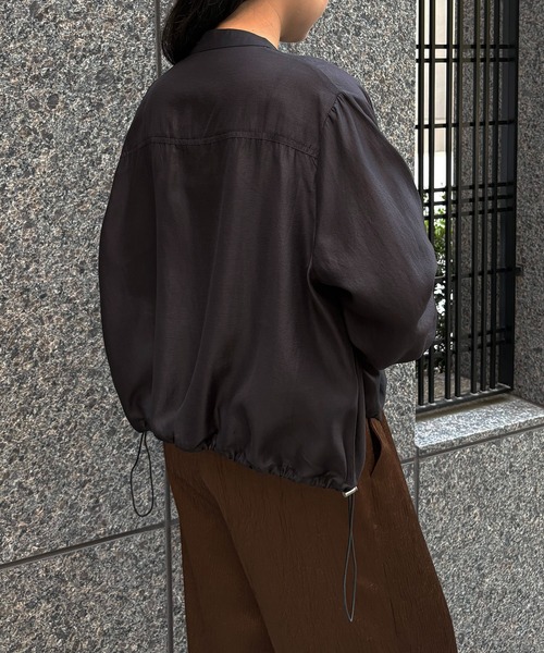 &g'aime（アンジェム）の「【&g'aime】シャーリングシアーシャツ　Shirred Sheer Shirt（シャツ/ブラウス・レディース・ライトグリーン/ブラック/ライトグレー・FREE）」の18枚目の写真