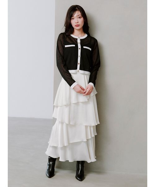 snidel サテンナローティアードスカート サテンナローティアードスカート（スカート）｜SNIDEL（スナイデル）の