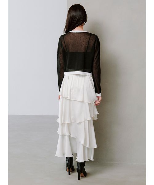 SNIDEL（スナイデル）の「サテンナローティアードスカート（スカート・レディース・ブラウン/ブルー/アイボリー・1/0）」の12枚目の写真