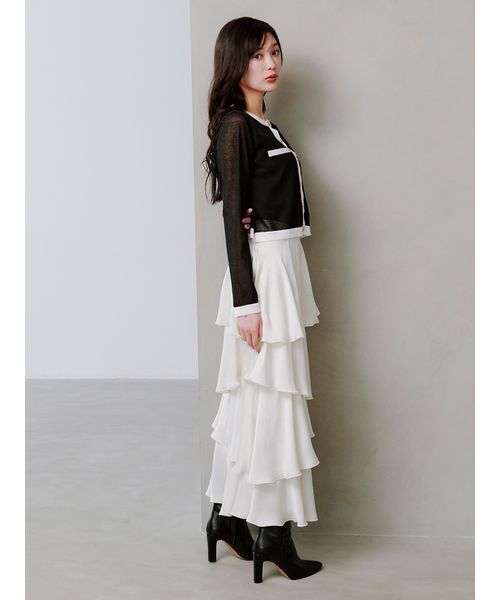 SNIDEL（スナイデル）の「サテンナローティアードスカート（スカート・レディース・ブラウン/ブルー/アイボリー・1/0）」の13枚目の写真