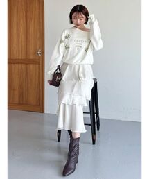 SNIDEL | サテンナローティアードスカート(スカート)