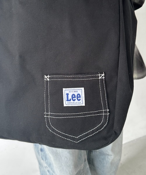 Lee（リー）の「Lee/リー BIG ニュースペーパーバッグ/ポストマン/ショルダーバッグ/かすれプリント（ショルダーバッグ・レディース・オフホワイト/ブラック・FREE）」の9枚目の写真