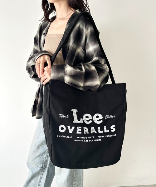 Lee（リー）の「Lee/リー BIG ニュースペーパーバッグ/ポストマン/ショルダーバッグ/かすれプリント（ショルダーバッグ・レディース・オフホワイト/ブラック・FREE）」の5枚目の写真