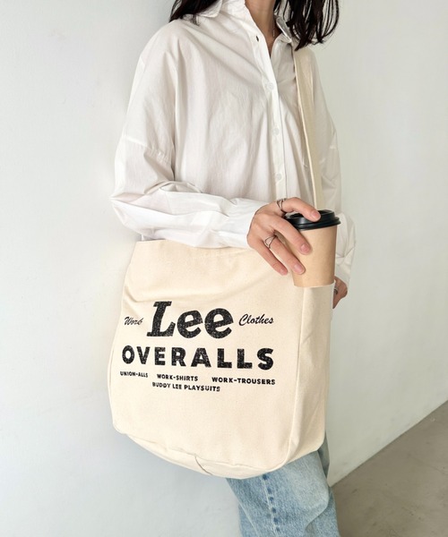 Lee（リー）の「Lee/リー BIG ニュースペーパーバッグ/ポストマン/ショルダーバッグ/かすれプリント（ショルダーバッグ・レディース・オフホワイト/ブラック・FREE）」の10枚目の写真