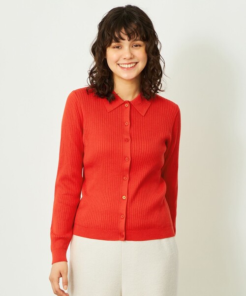 MACKINTOSH PHILOSOPHY（ﾏｯｷﾝﾄｯｼｭ ﾌｨﾛｿﾌｨｰ）の「GREY LABEL 衿付ニットカーディガン（カーディガン/ボレロ・レディース・ブラック/ブラウン系その他5/レッド系その他・2）」の3枚目の写真