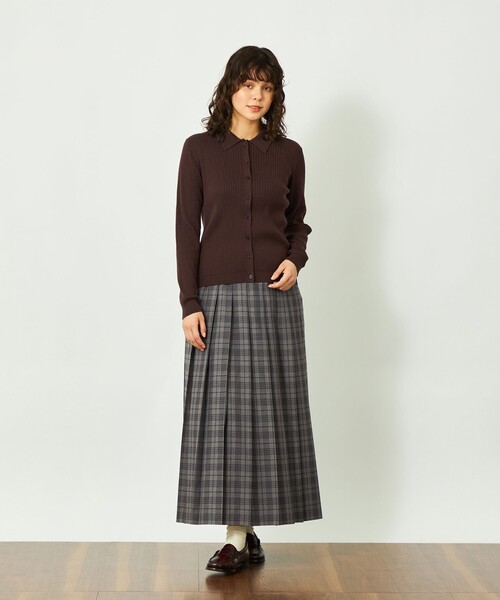 MACKINTOSH PHILOSOPHY（ﾏｯｷﾝﾄｯｼｭ ﾌｨﾛｿﾌｨｰ）の「GREY LABEL 衿付ニットカーディガン（カーディガン/ボレロ・レディース・ブラック/ブラウン系その他5/レッド系その他・2）」の6枚目の写真