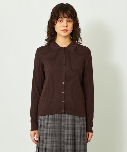 MACKINTOSH PHILOSOPHY（ﾏｯｷﾝﾄｯｼｭ ﾌｨﾛｿﾌｨｰ）の「GREY LABEL 衿付ニットカーディガン（カーディガン/ボレロ・レディース・ブラック/ブラウン系その他5/レッド系その他・2）」の7枚目の写真