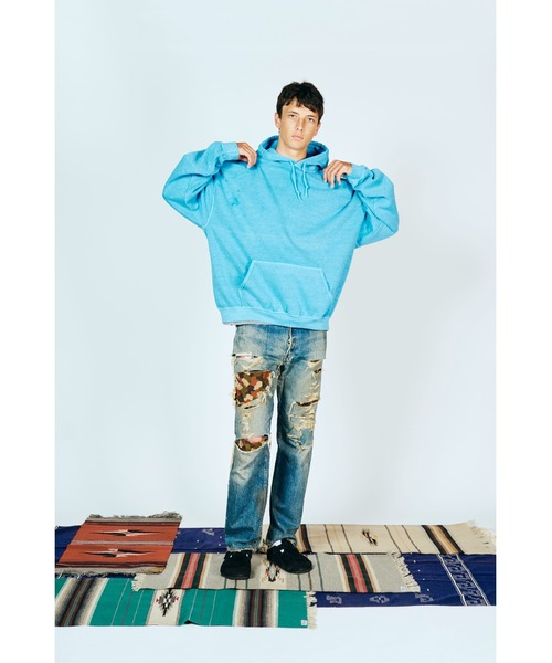 TOWNCRAFT（タウンクラフト）の「TOWN CRAFT タウンクラフト / 90S PIGMENT PULL HOODIE（パーカー・メンズ・ピンク/ネイビー/パープル/ブラック/ブルーグレー/オリーブ/エメラルド/ライトブルー/グレー/ターコイズブルー・MEDIUM/X-LARGE/XX-LARGE/LARGE）」の12枚目の写真