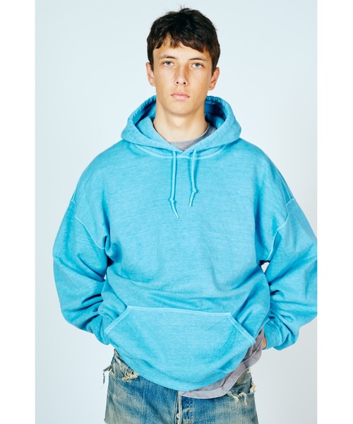 TOWNCRAFT（タウンクラフト）の「TOWN CRAFT タウンクラフト / 90S PIGMENT PULL HOODIE（パーカー・メンズ・ピンク/ネイビー/パープル/ブラック/ブルーグレー/オリーブ/エメラルド/ライトブルー/グレー/ターコイズブルー・MEDIUM/X-LARGE/XX-LARGE/LARGE）」の13枚目の写真