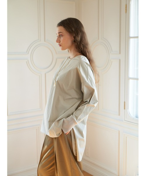 Brown&Street(ブラウンアンドストリート)の「シャツロンT(シャツ/ブラウス・レディース・ブラック/ホワイト/グレイッシュベージュ・FREE)」の3枚目の写真