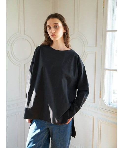 Brown&Street(ブラウンアンドストリート)の「シャツロンT(シャツ/ブラウス・レディース・ブラック/ホワイト/グレイッシュベージュ・FREE)」の1枚目の写真
