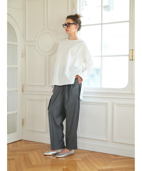 Brown&Street(ブラウンアンドストリート)の「シャツロンT(シャツ/ブラウス・レディース・ブラック/ホワイト/グレイッシュベージュ・FREE)」の4枚目の写真