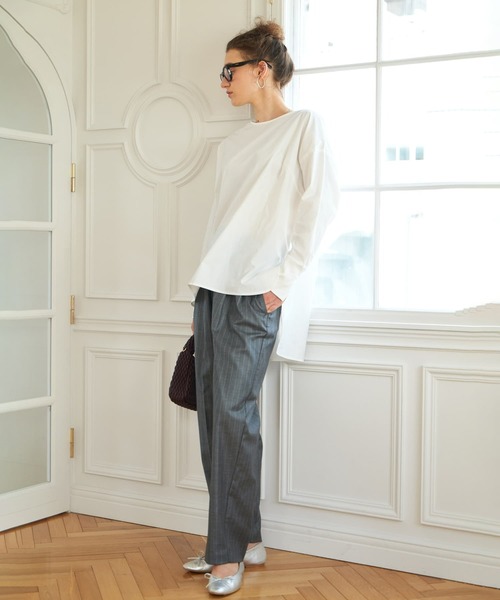Brown&Street(ブラウンアンドストリート)の「シャツロンT(シャツ/ブラウス・レディース・ブラック/ホワイト/グレイッシュベージュ・FREE)」の8枚目の写真