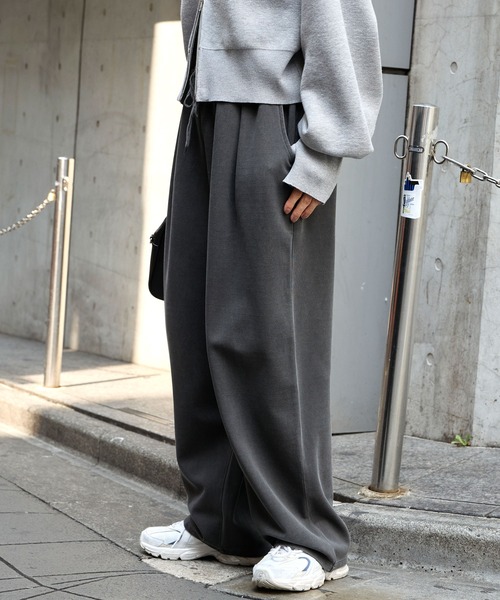 MONO-MART（モノマート）の「＜アンチピリング/ウォッシャブル＞ヴィンテージライク ピグメントダンボールカーブパンツ（その他パンツ・レディース・オフホワイト/グレー/ネイビー/ブラック/チャコールグレー・M/S/L）」の7枚目の写真