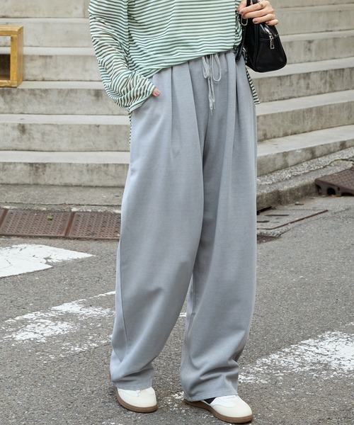 MONO-MART（モノマート）の「＜アンチピリング/ウォッシャブル＞ヴィンテージライク ピグメントダンボールカーブパンツ（その他パンツ・レディース・オフホワイト/グレー/ネイビー/ブラック/チャコールグレー・M/S/L）」の13枚目の写真