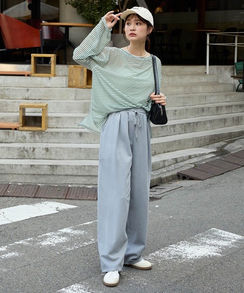 MONO-MART（モノマート）の「＜アンチピリング/ウォッシャブル＞ヴィンテージライク ピグメントダンボールカーブパンツ（その他パンツ・レディース・オフホワイト/グレー/ネイビー/ブラック/チャコールグレー・M/S/L）」の18枚目の写真