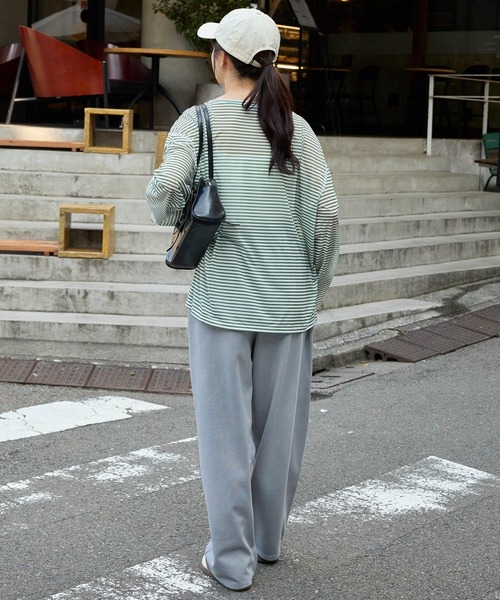 MONO-MART（モノマート）の「＜アンチピリング/ウォッシャブル＞ヴィンテージライク ピグメントダンボールカーブパンツ（その他パンツ・レディース・オフホワイト/グレー/ネイビー/ブラック/チャコールグレー・M/S/L）」の19枚目の写真