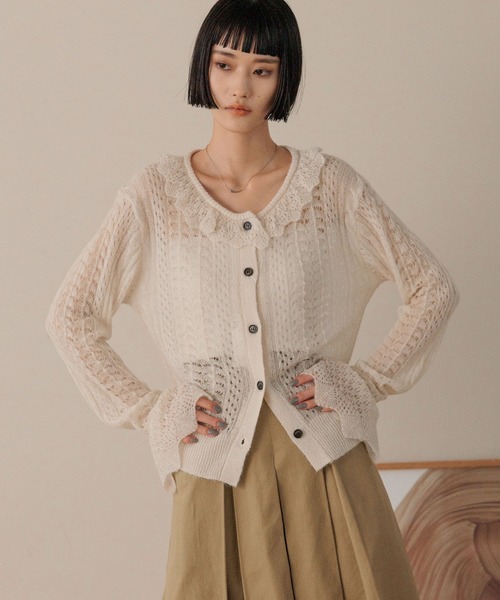 セール】レーシーフリルカーディガン 593406（カーディガン/ボレロ
