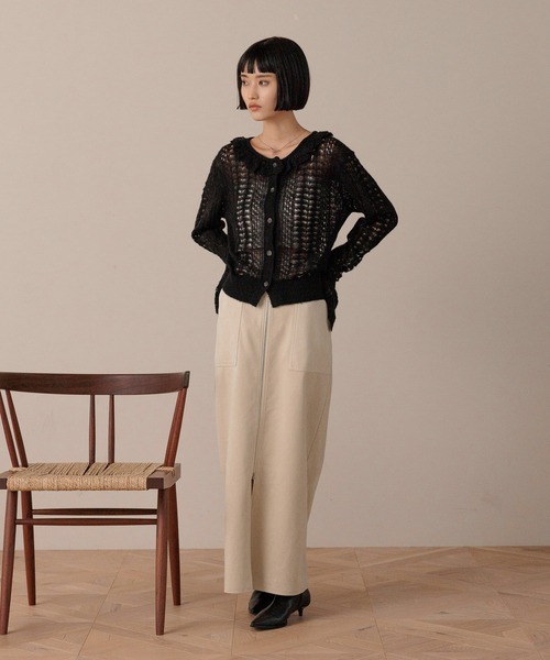 LOWRYS FARM(ローリーズファーム)の「レーシーフリルカーディガン 593406(カーディガン/ボレロ・レディース・アイボリー/ライトグリーン/ブラック・FREE)」の10枚目の写真