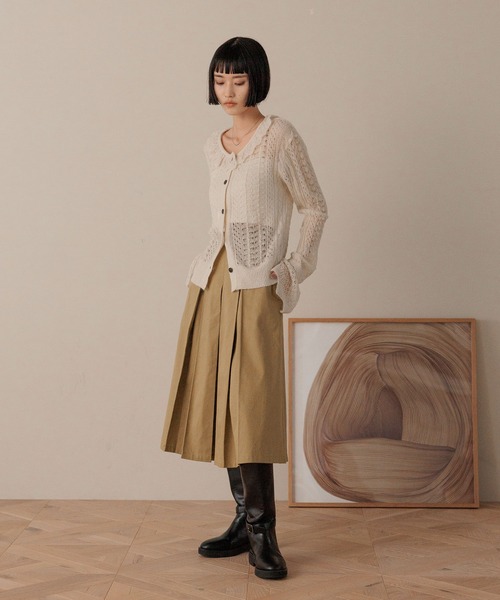 LOWRYS FARM(ローリーズファーム)の「レーシーフリルカーディガン 593406(カーディガン/ボレロ・レディース・アイボリー/ライトグリーン/ブラック・FREE)」の11枚目の写真