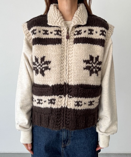 CANAL JEAN（キャナルジーン）の「El mar　ウールカウチンベスト（ベスト・レディース・ブラウン・ONE SIZE）」の5枚目の写真