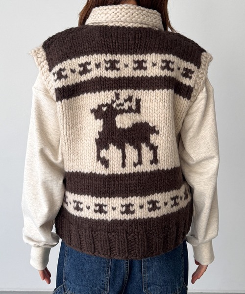 CANAL JEAN（キャナルジーン）の「El mar　ウールカウチンベスト（ベスト・レディース・ブラウン・ONE SIZE）」の7枚目の写真