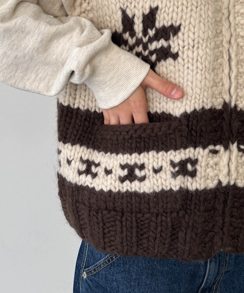 CANAL JEAN（キャナルジーン）の「El mar　ウールカウチンベスト（ベスト・レディース・ブラウン・ONE SIZE）」の9枚目の写真