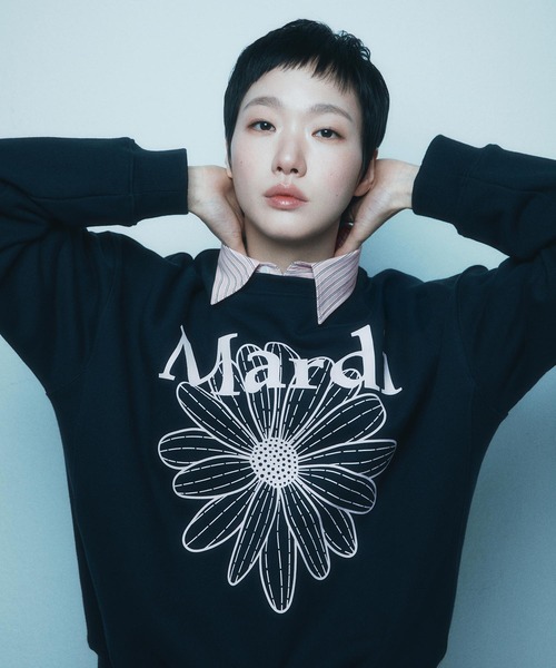 24時間以内配送　Mardi Mercredi フラワー スウェット SWEATSHIRT FLOWERMARDI / スウェットシャツ フラワーマルディ