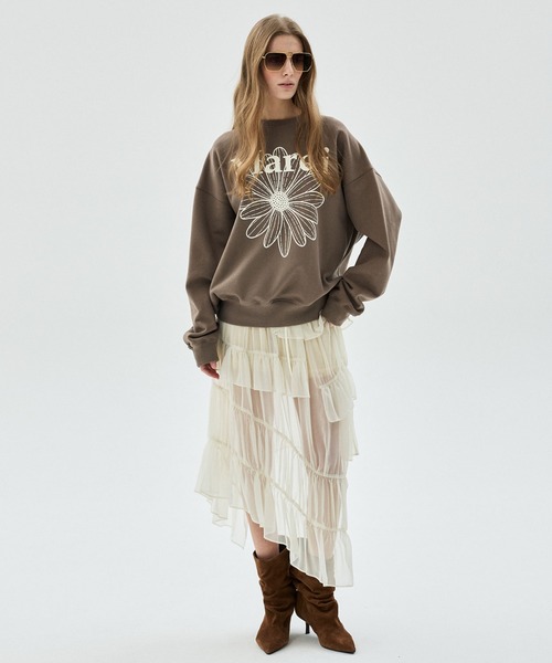 24時間以内配送　Mardi Mercredi フラワー スウェット SWEATSHIRT FLOWERMARDI / スウェットシャツ フラワーマルディ