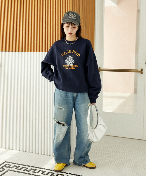 PUBLUX/パブリュクス mojojojo カレッジ風 フロッキー スウェット 限定