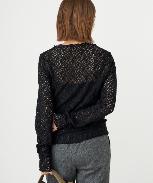 IENA(イエナ)の「リーフレース ボトルネックプルオーバー(Tシャツ/カットソー・レディース・アイボリー/ブラック・FREE)」の20枚目の写真