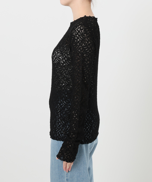 IENA(イエナ)の「リーフレース ボトルネックプルオーバー(Tシャツ/カットソー・レディース・アイボリー/ブラック・FREE)」の14枚目の写真