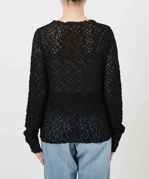 IENA(イエナ)の「リーフレース ボトルネックプルオーバー(Tシャツ/カットソー・レディース・アイボリー/ブラック・FREE)」の9枚目の写真