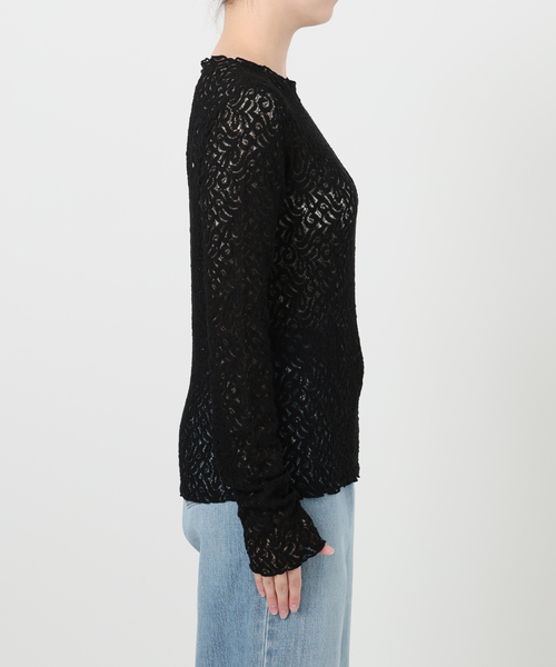 IENA(イエナ)の「リーフレース ボトルネックプルオーバー(Tシャツ/カットソー・レディース・アイボリー/ブラック・FREE)」の13枚目の写真