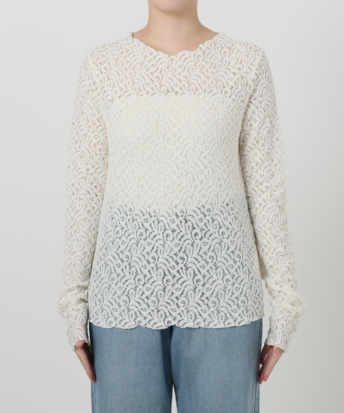 IENA(イエナ)の「リーフレース ボトルネックプルオーバー(Tシャツ/カットソー・レディース・アイボリー/ブラック・FREE)」の18枚目の写真