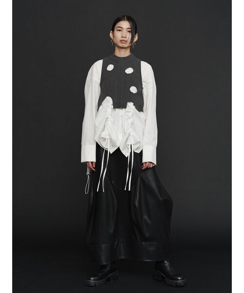 HEM GATHER SH / ヘムギャザーシャツ